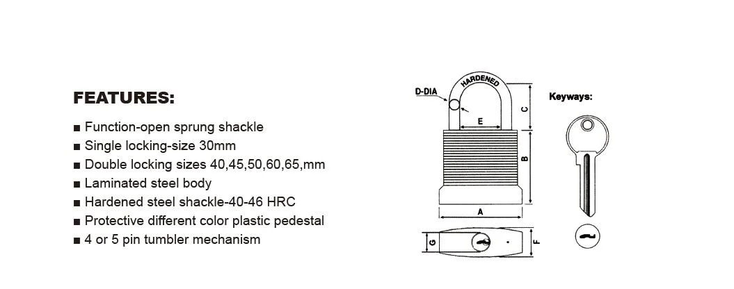 High Security Laminated Steel Padlock (015)