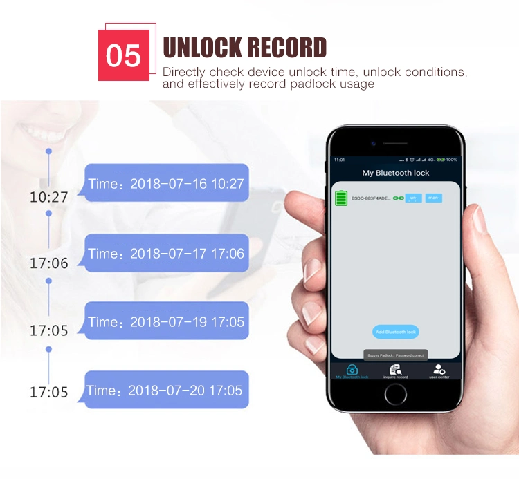 Boshi 2019 Intelligent Design 6-Digit Passwords Bluetooth Padlock
