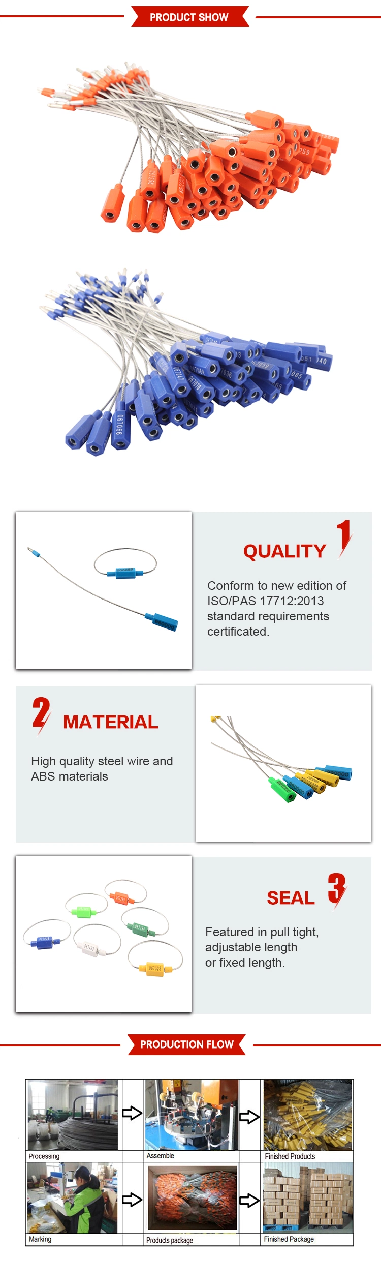 Industrial Seal Locks Security Container Cable Seal for Seal Locks