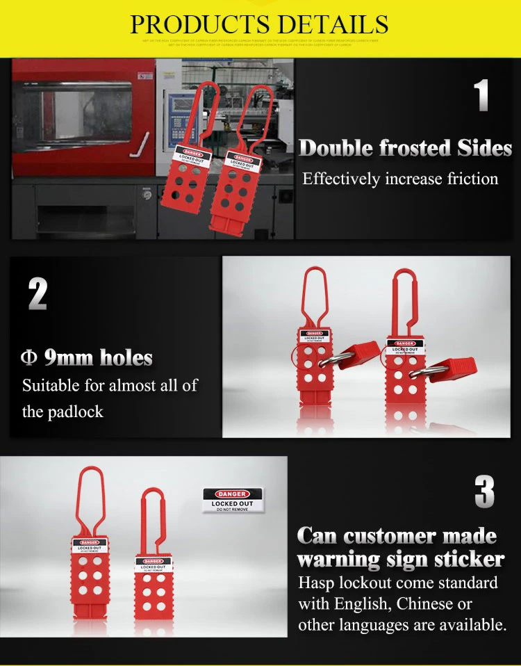 Industrial 6 Holes Nylon Non-Conductive Lockout Hasp