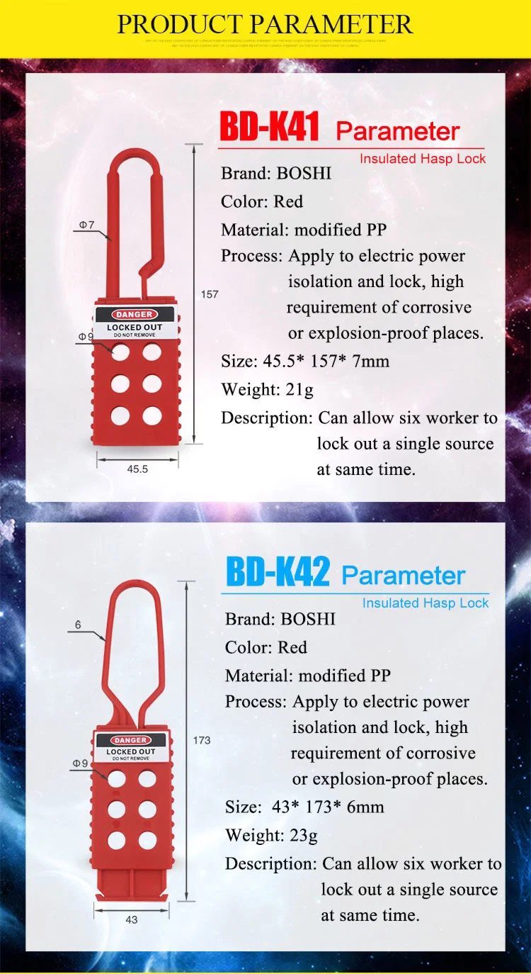 Industrial 6 Holes Nylon Non-Conductive Lockout Hasp