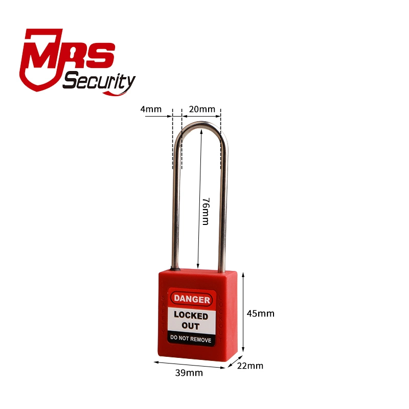 76mm Stainless Steel Thin Shackle Safety Padlock Security Lockout Tagout Safe Lock