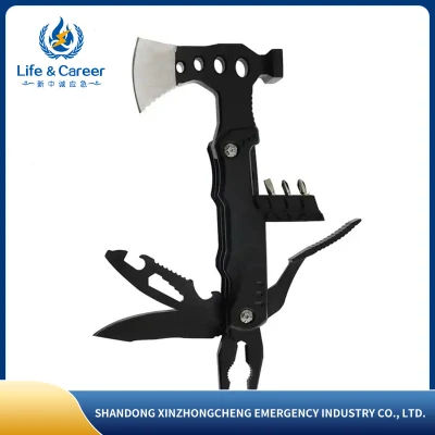 13 in 1 Survival Tools New Design MultiTool Survival Axe Attrezzo da campeggio Hammer con serrature di sicurezza per regali uomo