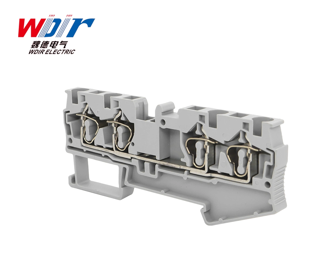 DIN Rail Mounted Terminal Block Spring Terminal Block 4mm 4way