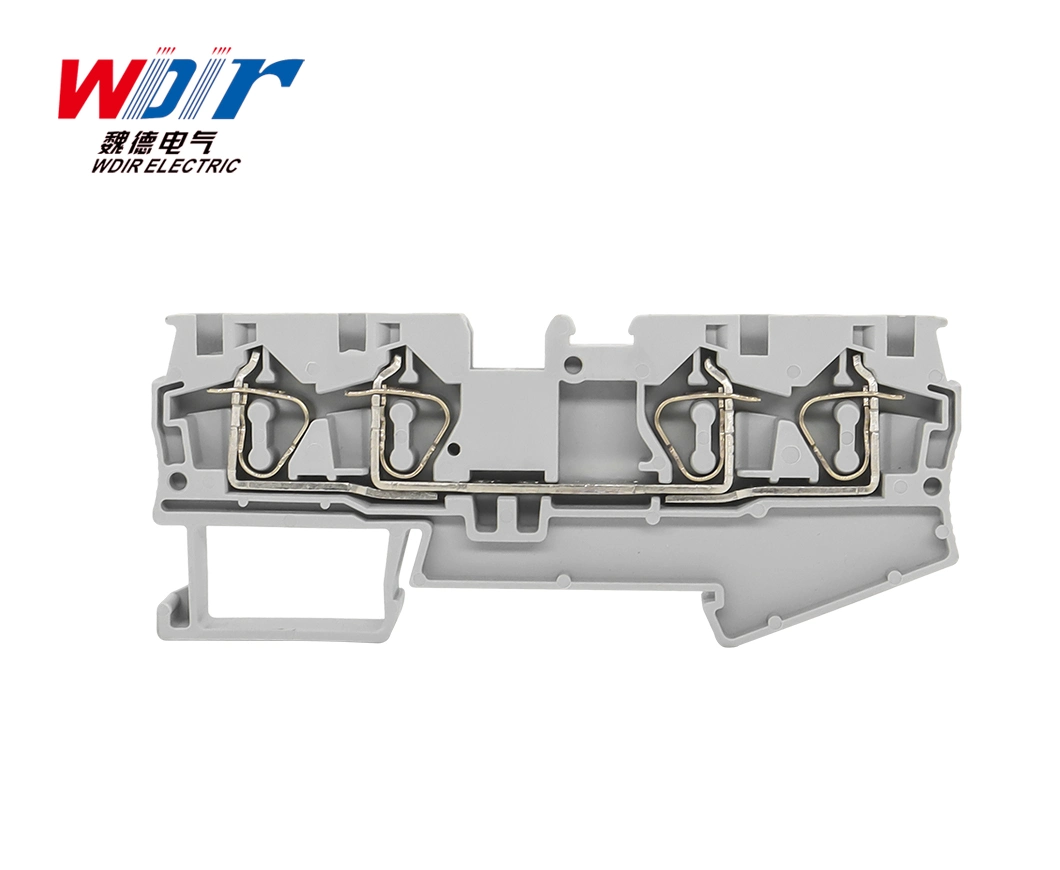 DIN Rail Mounted Terminal Block Spring Terminal Block 4mm 4way