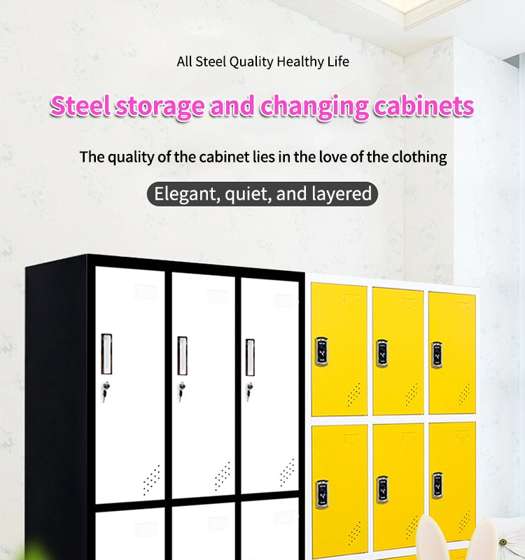 9 Door Metal Locker Cupboard with Provision for Padlock and Name Plate