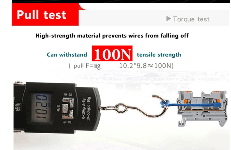 Straight Inserting Spring, Tool-Free Guide Rail Type, PT2.5 Terminal Block