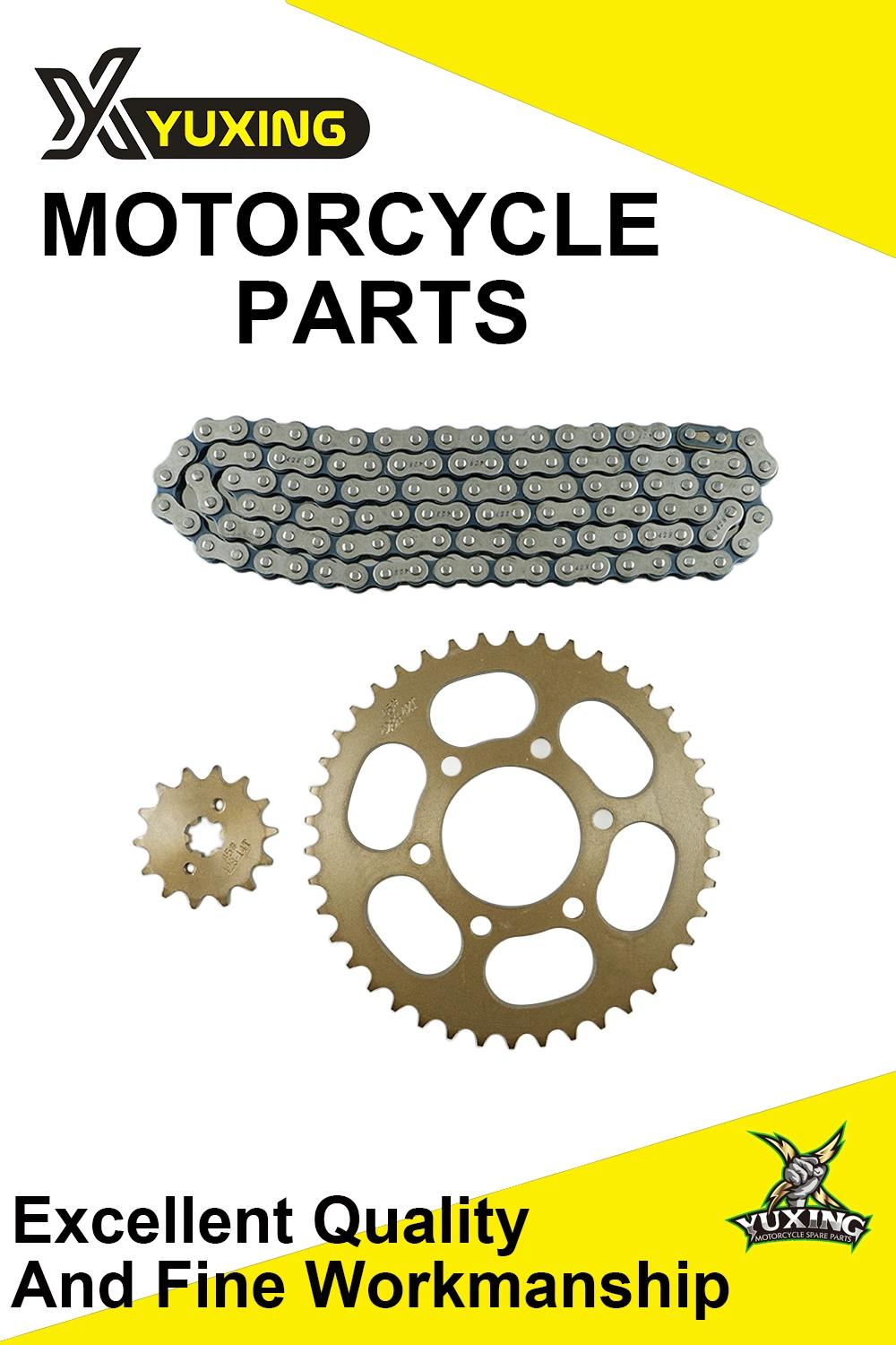 Bajaj Motorcycle/Motorbike Spare Parts Sprocket Kit+Chain