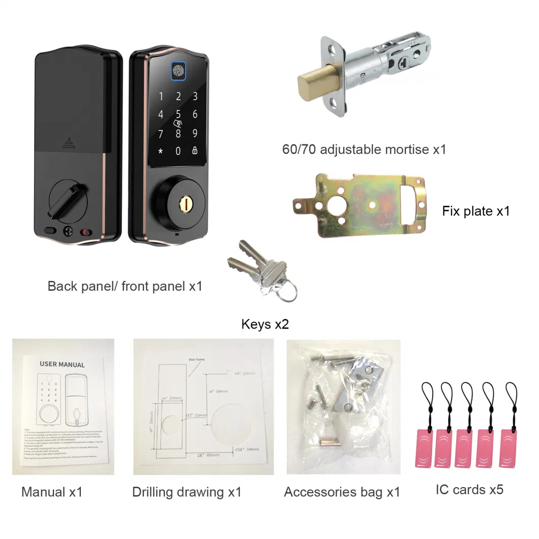 Good Quality Home Smart Deadbolt Electronic Digital Fingerprint Lock