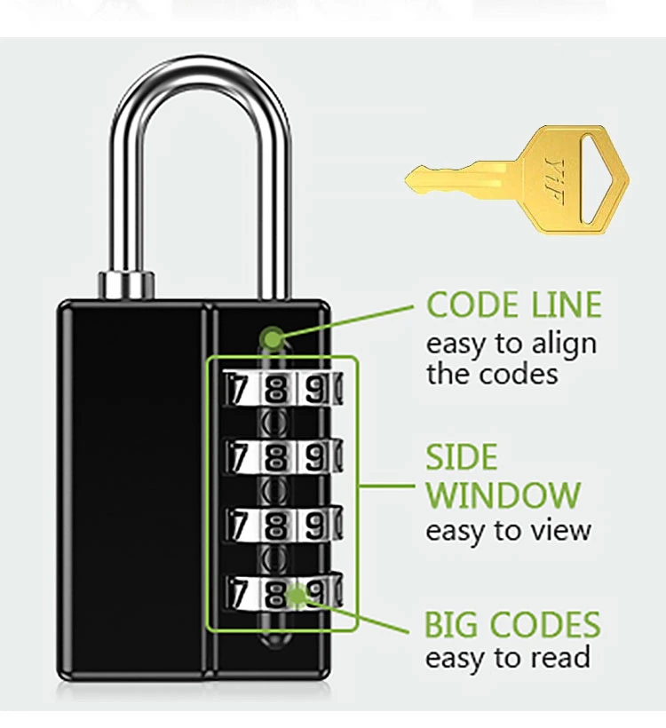 High Quality Digital Zinc Alloy Gym Locker Number Combination Code Padlock with Master Key