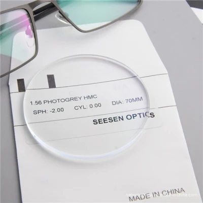 Cr39 Single Vision Lens 1.56 Photochromic Grey Lens Transition Eyeglasses Prescription Lenses