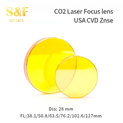 S&F Large Size in Stock High Quality High Transmittance Diameter 28mm CO2 Laser USA CVD Znse Focus Lens for Cutting Engraving Machine