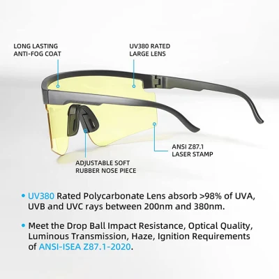 Impact Resistant UV Protection Safety Googles Glasses Protective