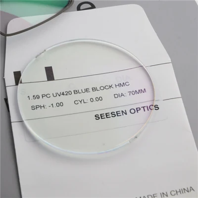 Anti Blue Ray Lens 1.59 Polycarbonate PC UV420 Blue Cut Hmc Eyeglass Lens Manufacturers