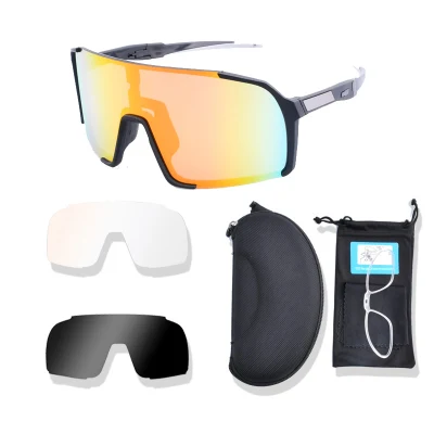OEM/ODM Factory Custom Brand Colorful Polarized Outdoor Sports Cycling Sunglasses 3 Lens