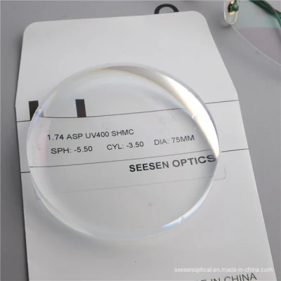 Cr39 1.74 Super Hydrophobic Coating Single Vision Ultra Thin Prescription Lenses