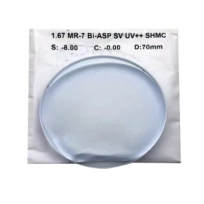 1.67 Mr-7 Bi-Asp Sv UV++ Shmc Ophthlamic Lens, Blue Block Optical Lens