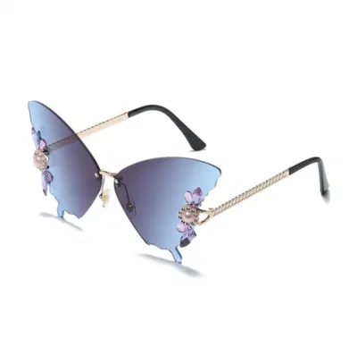 Unique Fashionable Butterfly Shape Sunglasses with Jewelry Accessories