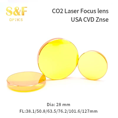 S&F Large Size in Stock High Quality High Transmittance Diameter 28mm CO2 Laser USA CVD Znse Focus Lens for Cutting Engraving Machine