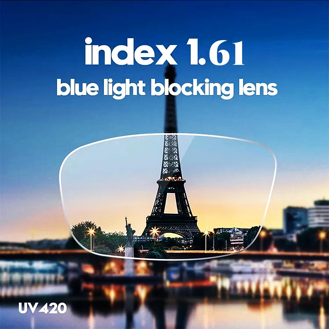 Anti Blue Ray Lens 1.61 Asp UV420 Blue Cut Hmc Spin Photochromic Hmc Transition Eyeglasses Lenses