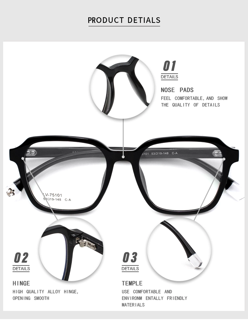 Fashion Vintage Luxury Eye Wear Tr90 Eyeglass Frames Optical for Unisex