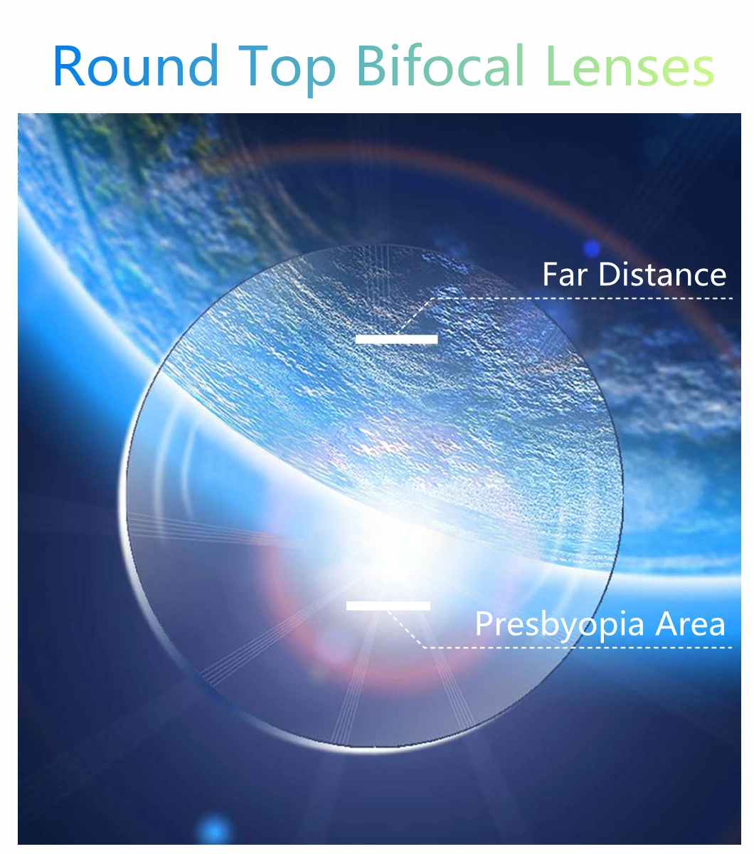 Rt-28 1.56 Cr39 UC Round Top Flat Top Bifocal Uncoated Lenses Finished Single Vision Optical Lens