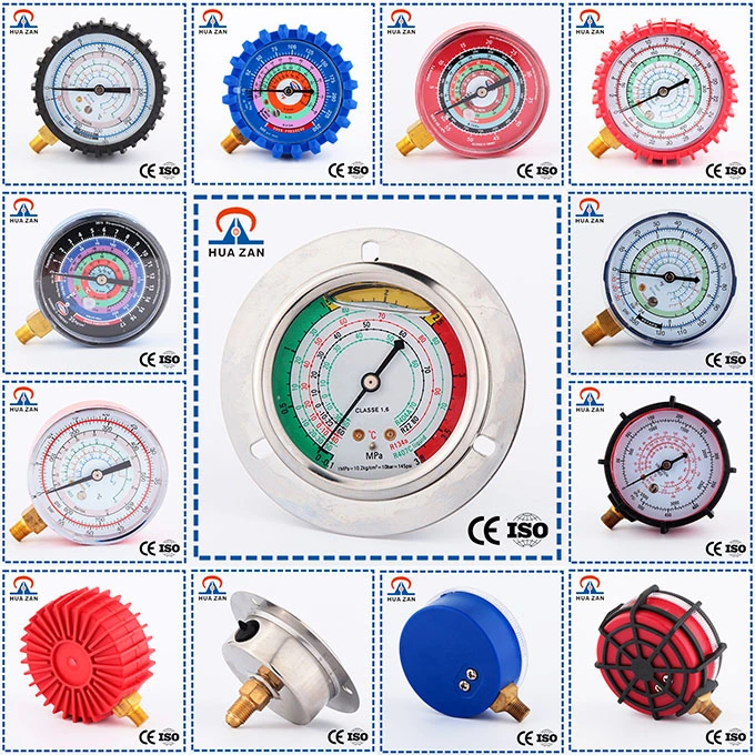 Black Steel Case Back Connection Air Pressure Gauge for Air Compressor