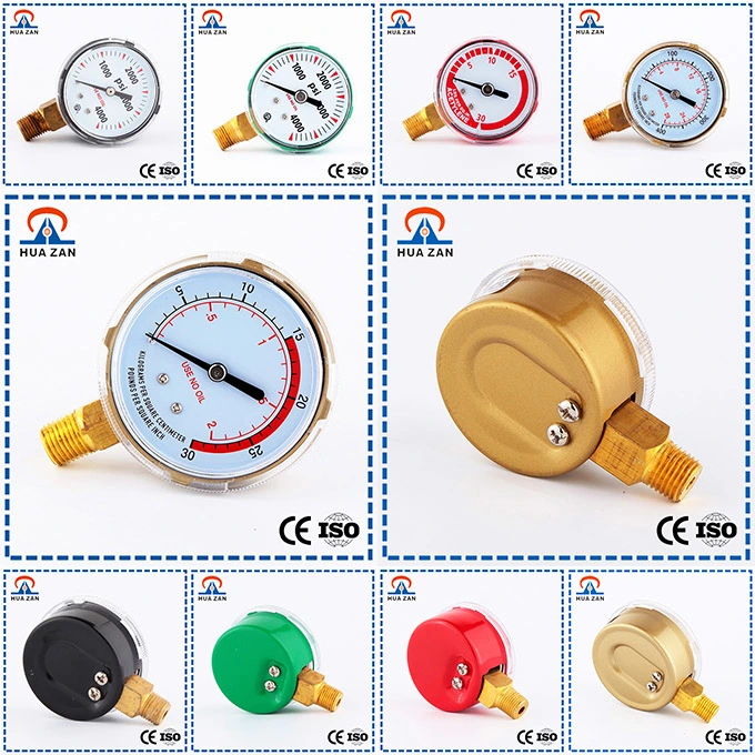 Hiqh Quality Double Scale Copper Alloy Connection General Pressure Gauge for Gas