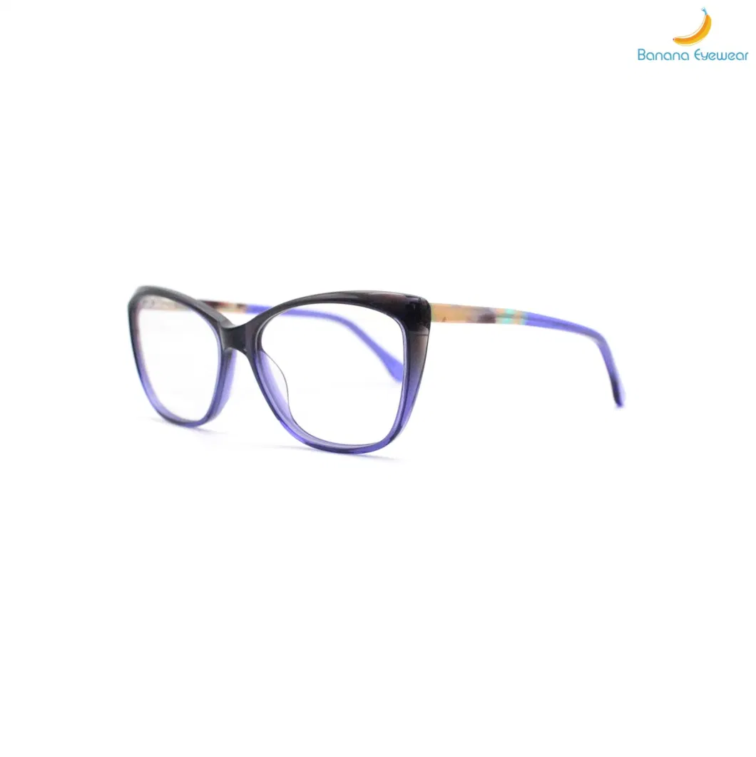 2020 Woman Fashion Fly Eye Shape Graduated Acetate Color Optical Eyewear