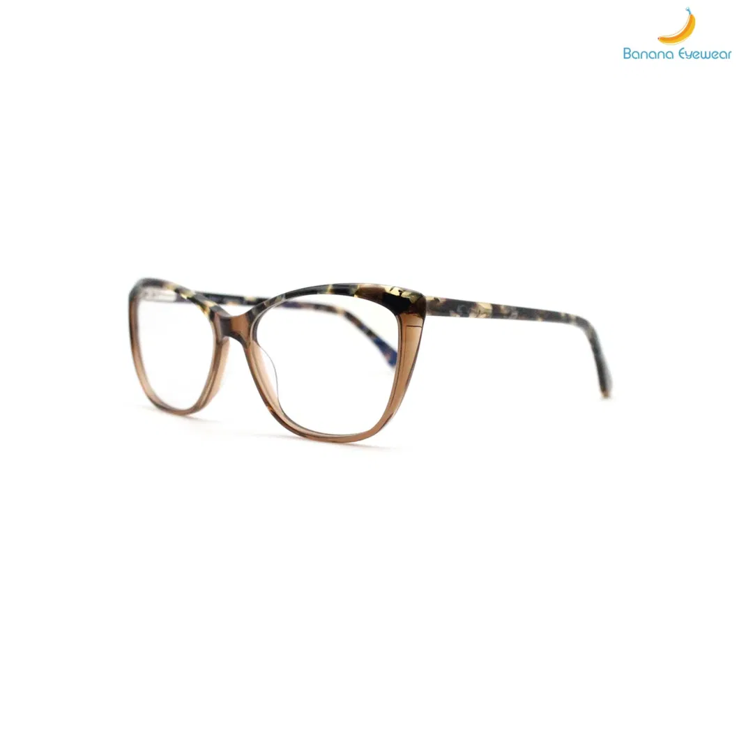 2020 Woman Fashion Fly Eye Shape Graduated Acetate Color Optical Eyewear