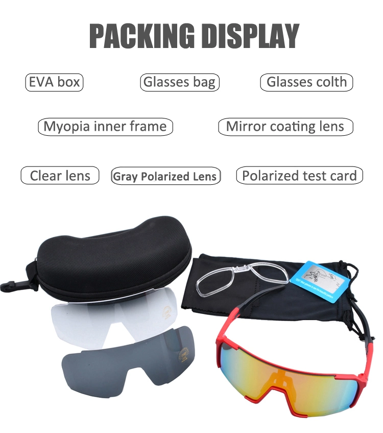 OEM/ODM Factory Custom Brand Colorful Polarized Outdoor Sports Cycling Sunglasses 3 Lens