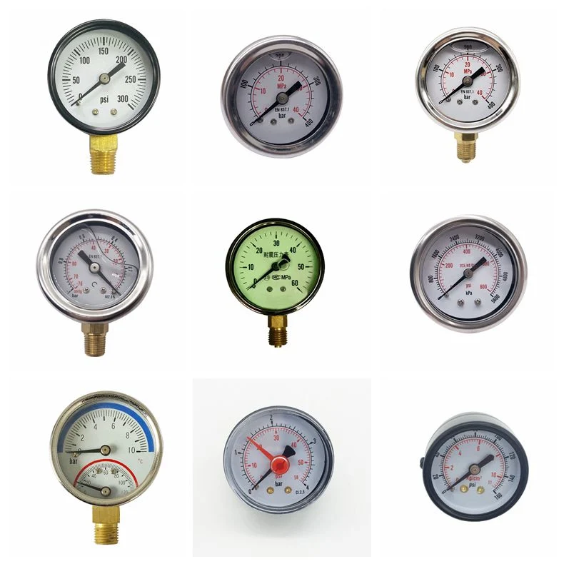 Stainless 2.5 Radial Oil Filled Manometer Pressure Gauge with Bottom Mount