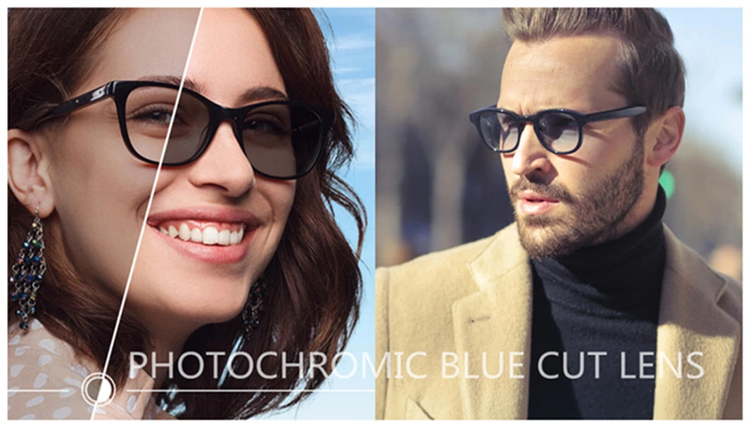 Fast Deliver Dark Color 1.61 Photochromic Photogrey Blue Block UV420 Hmc Ophthalmic Lenses Blue Cut Lenses