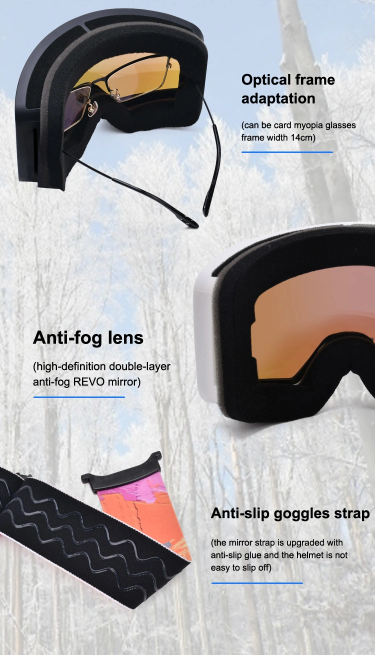 Wholesale TPU Frame UV400 Protection Snowboard Skiing Glasses Cylindrical Lens Sport Snow Goggle