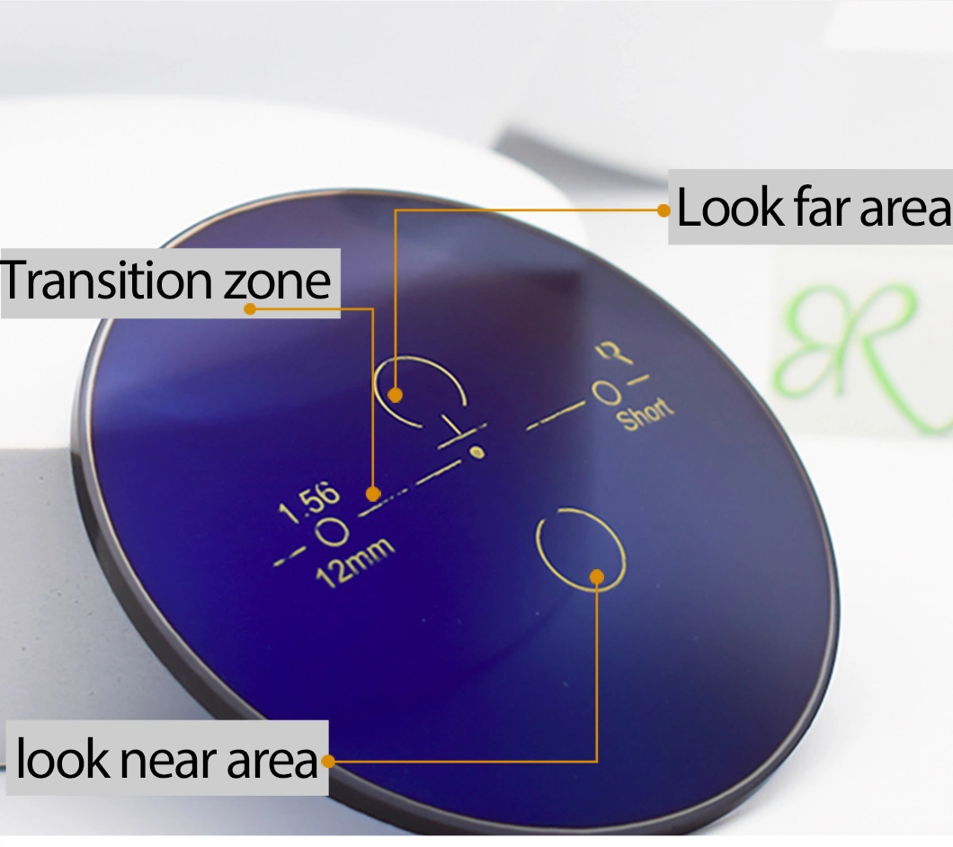 1.56 Progressive Photochromic Grey Optical Lenses 75mm