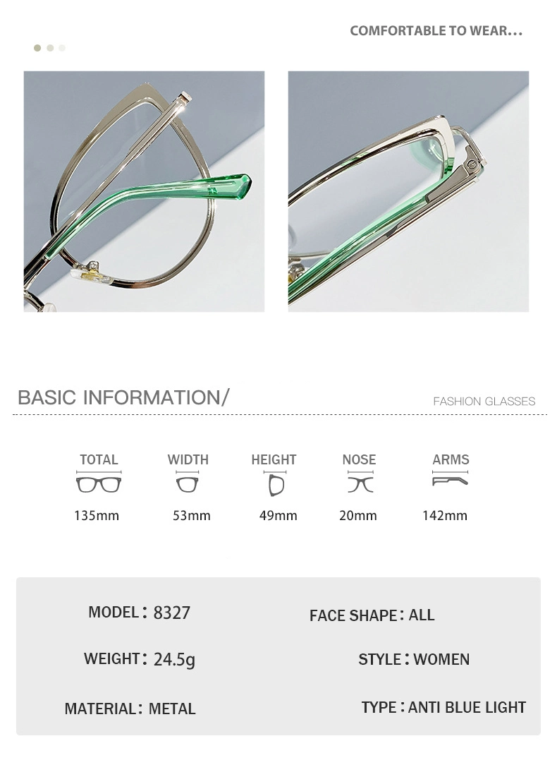 Color Changing Women Men Metal Frame Blue Light Blocking Optical Glasses Frames Photochromic Eyeglasses Frames Glasses