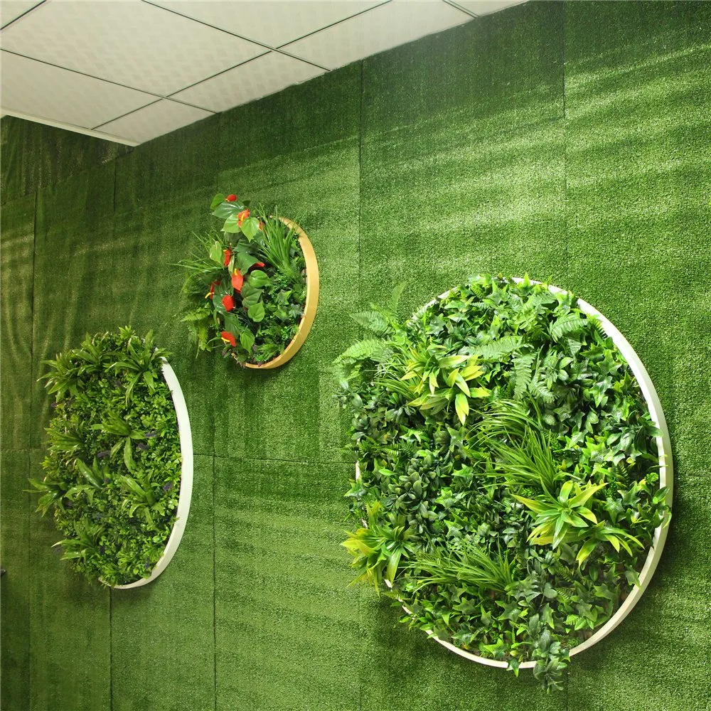 High Quality 3D 60cm Round Artificial Plant Frame for Cafe Hotel Restaurant Decoration