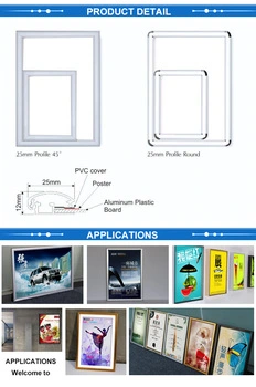 25mm 8.5&quot;X11&quot; Size Aluminum Snap/Clip/Photo/Poster Frame