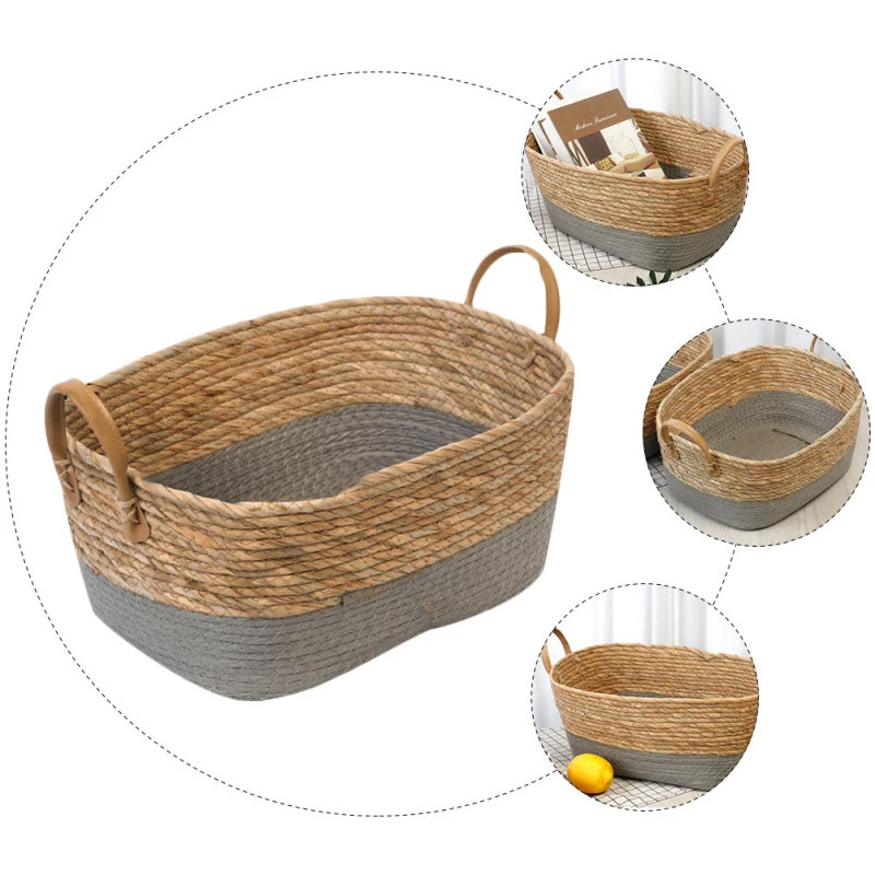 Household Wicker-Woven Basket Dessert Storage Basket for Home Storage