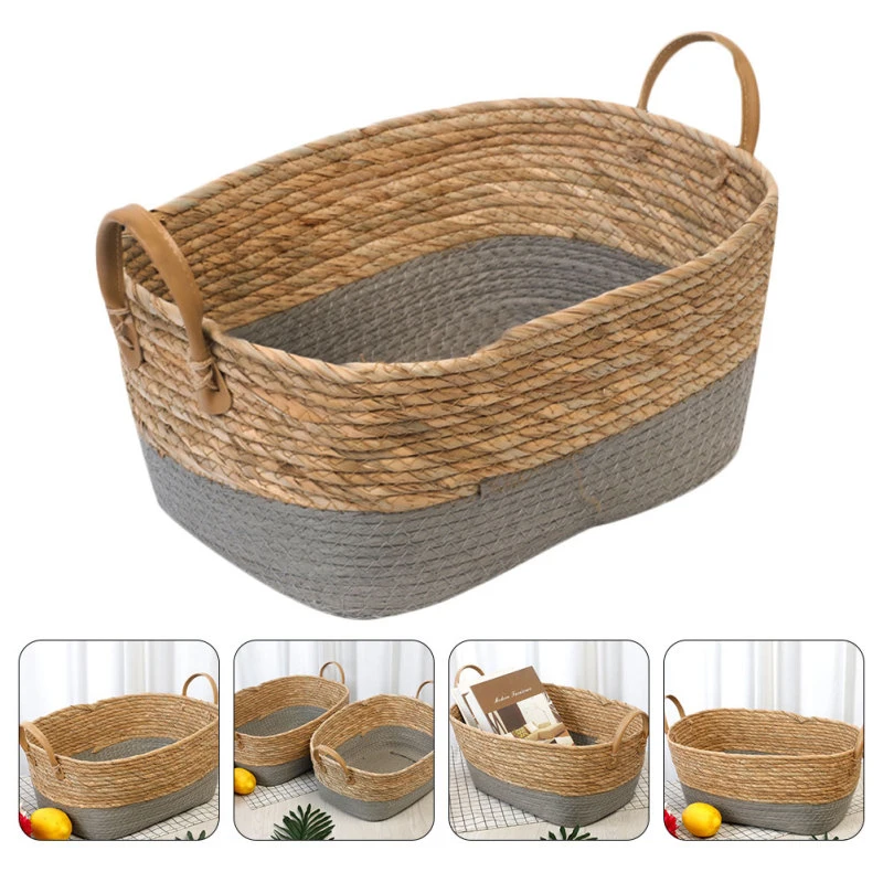 Household Wicker-Woven Basket Dessert Storage Basket for Home Storage