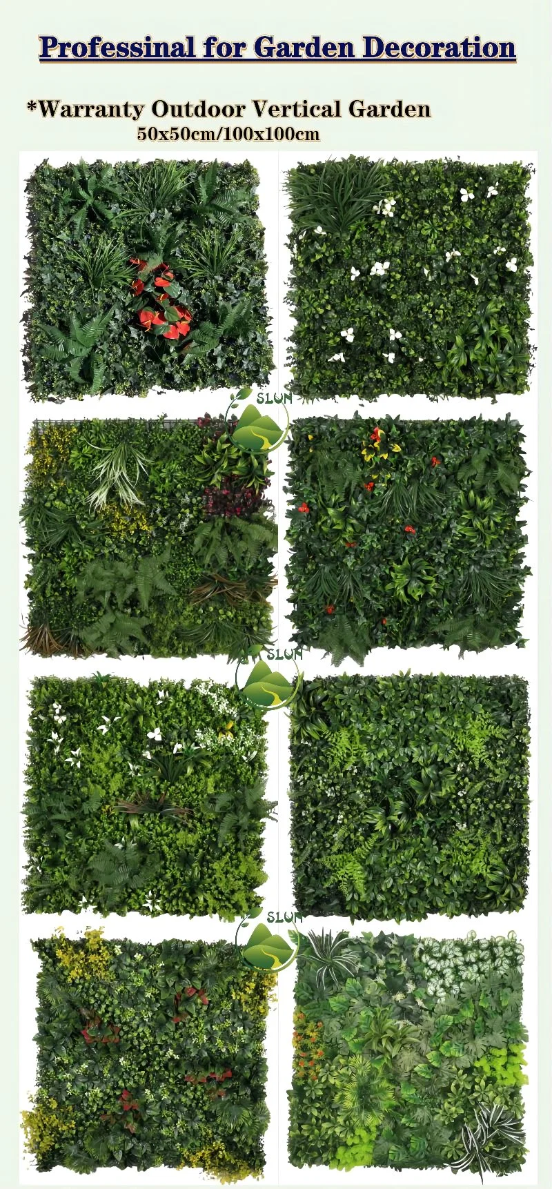 Artificial Plant Wall Flowers Anti UV Boxwood Hedge Plant Wall Decoration Plantes