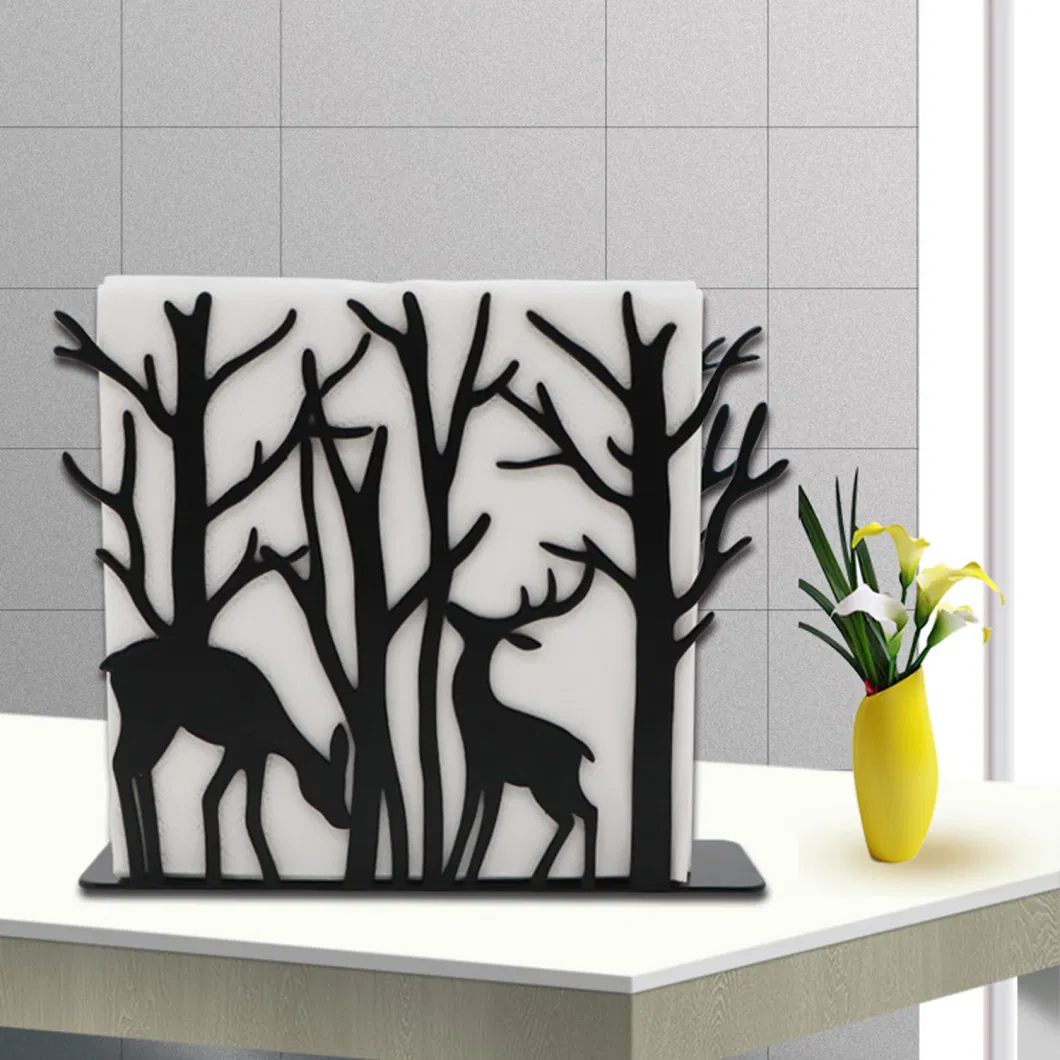 Wholesale Metal Free Standing Kitchen Tabletop Dining Table Paper Tissue Napkin Holder