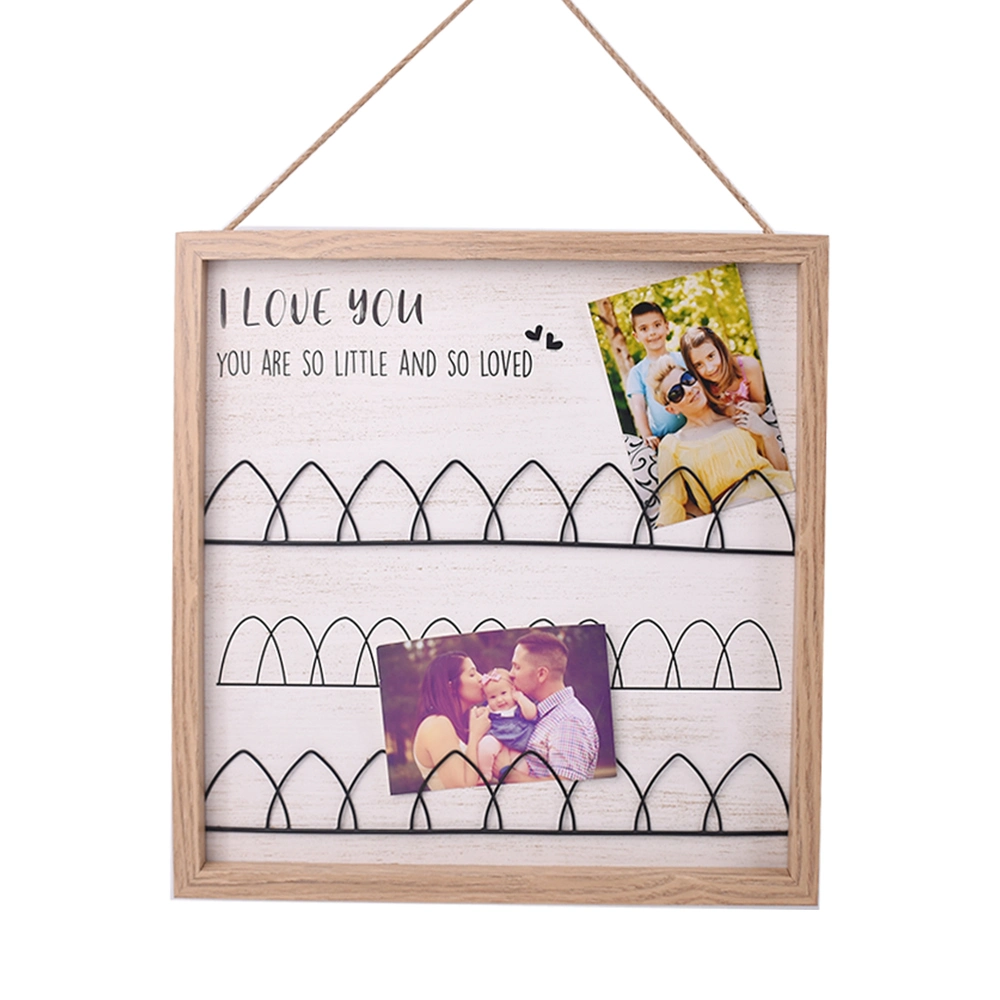 New Custom MDF Photo Frame with Metal Wire Clip for Home Decoration