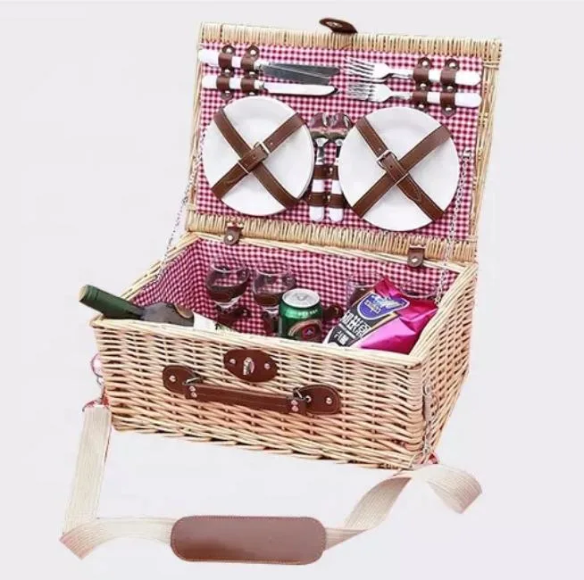 Handmade Woodchip Willow Picnic Fruit Bread Storage Basket