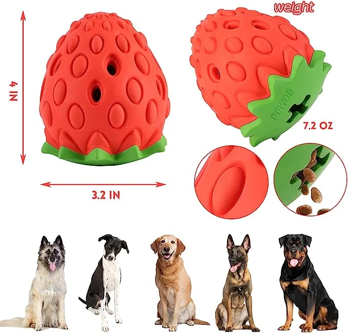 Strawberry Dog Chew Toys Rubber for Boring Puppy Teething Toys