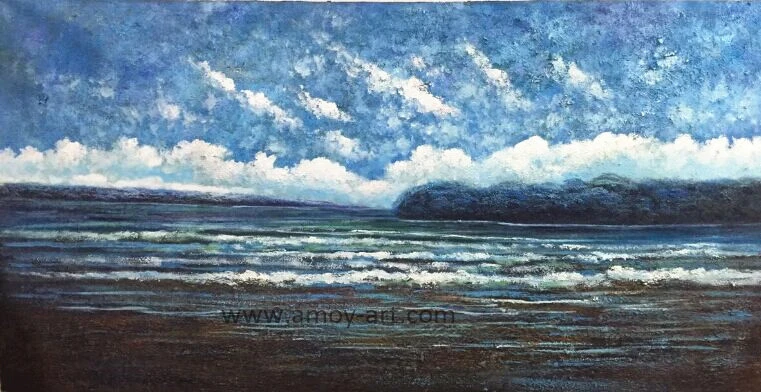 Handmade Seascape Canvas Oil Paintings for Home Decoration