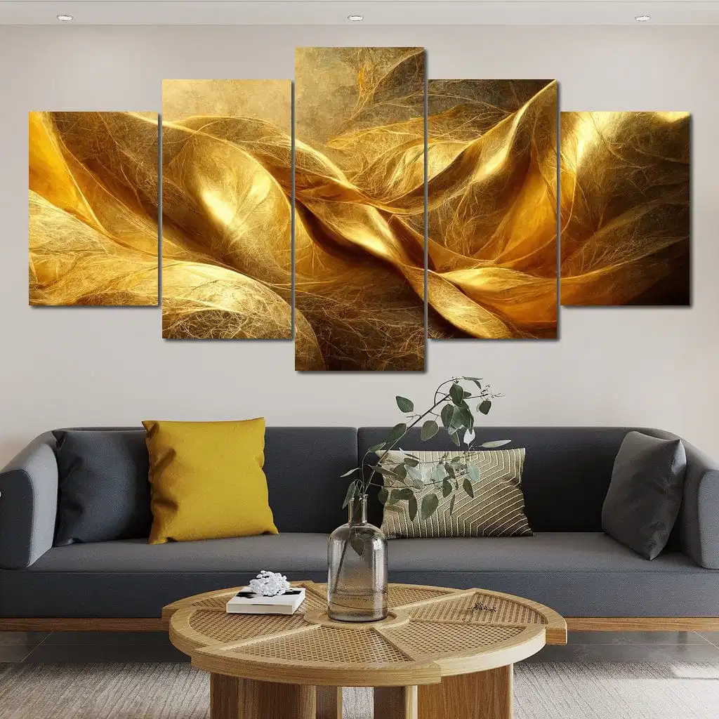 Home Decor Hand Oil Painting 5 Panels Canvas Print Abstract Wall Art