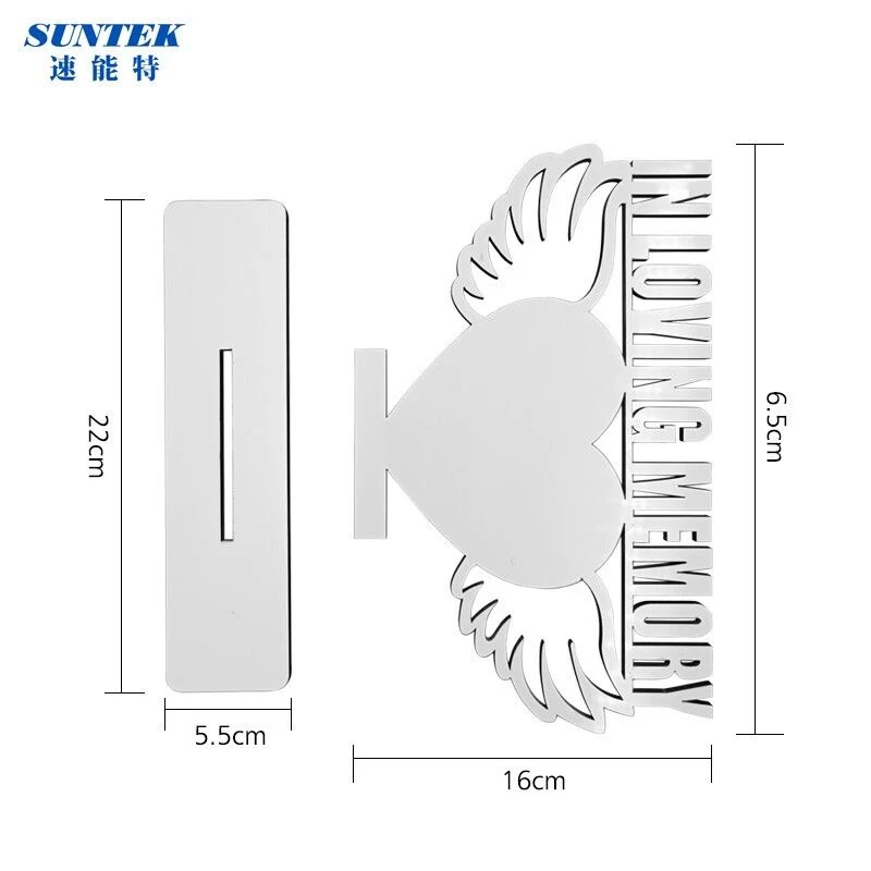 Custom MDF Wooden Heart Wing in Loving Memory Sublimation Photo Frame Blanks