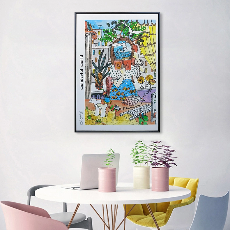 New Dining Room Decoration Cartoon Graffiti Girl Wall Decor Printing Pictures Art Painting