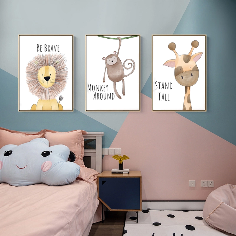 Designs Canvas Art Painting with Lovely Animals for Kids Room Decoration